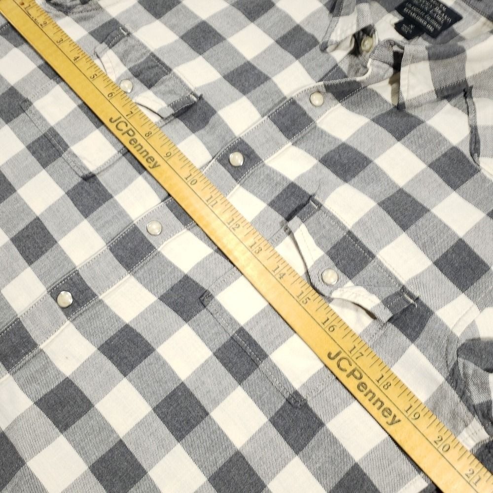 Lucky Brand Pearl Snap Shirt Mens Small Gray Plaid Western Twill Long Sleeve - Picture 5 of 8